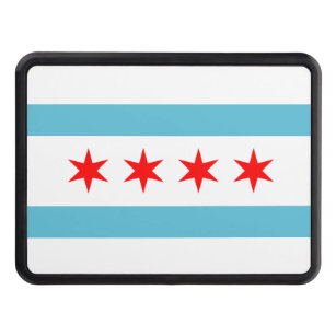 Chicago city flag hitch cover