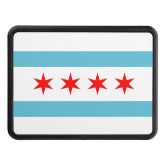 Chicago city flag hitch cover