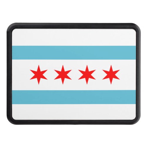 Chicago city flag hitch cover