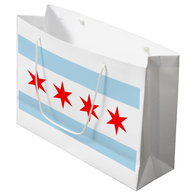 Chicago city flag large gift bag (Front Angled)
