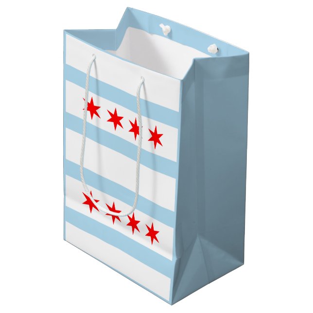 Chicago city flag medium gift bag (Front Angled)