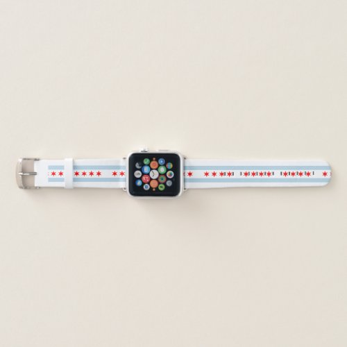 Chicago city flag personalized 1 2 3 apple watch band