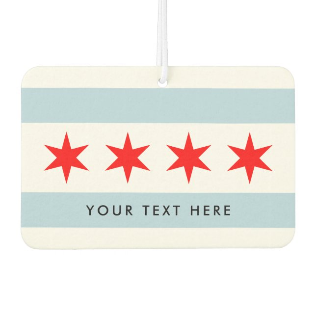 Chicago city flag personalized car air freshener (Front)