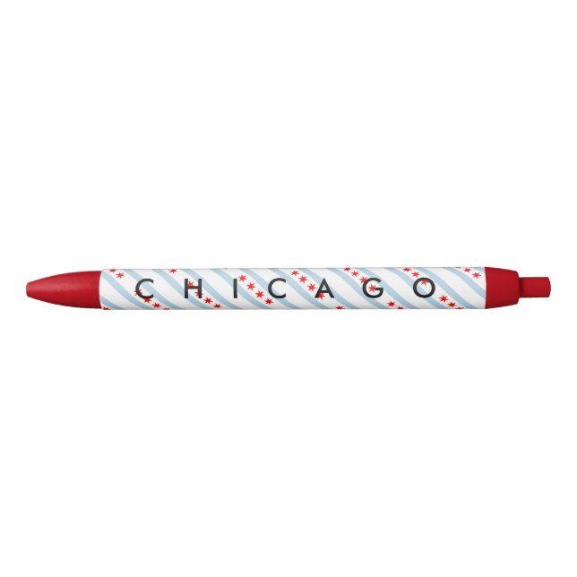 Chicago city flag personalized with custom text pen (Front)