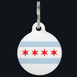 Chicago city flag pet tag for new dog or cat<br><div class="desc">Chicago city flag pet tag for new dog or cat. Customizable label with personalized pet name and phone number. Simple way to retrieve your animal pet. Nice for terrier,  collie,  sheepdog etc. Presents for new pet owner,  dog walker,  pet rescue service,  etc.</div>