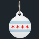 Chicago city flag pet tag for new dog or cat<br><div class="desc">Chicago city flag pet tag for new dog or cat. Customizable label with personalized pet name and phone number. Simple way to retrieve your animal pet. Nice for terrier,  collie,  sheepdog etc. Presents for new pet owner,  dog walker,  pet rescue service,  etc.</div>