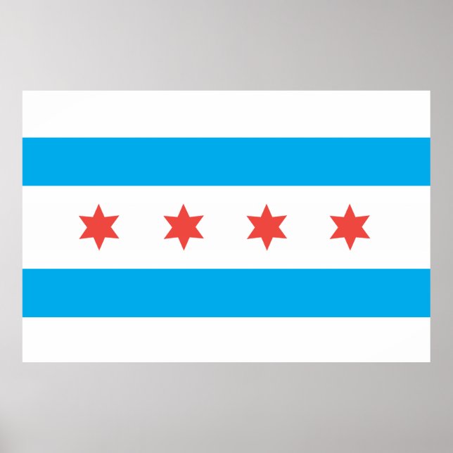 Chicago city flag poster (Front)