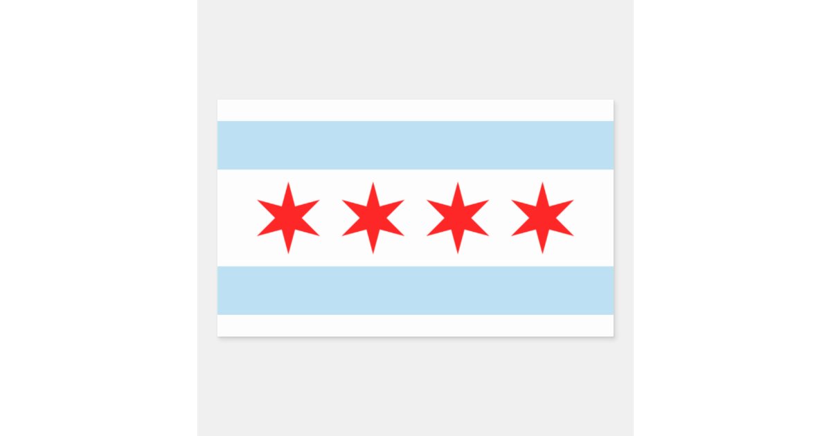 Chicago City Flag Rectangle Sticker | Zazzle.com