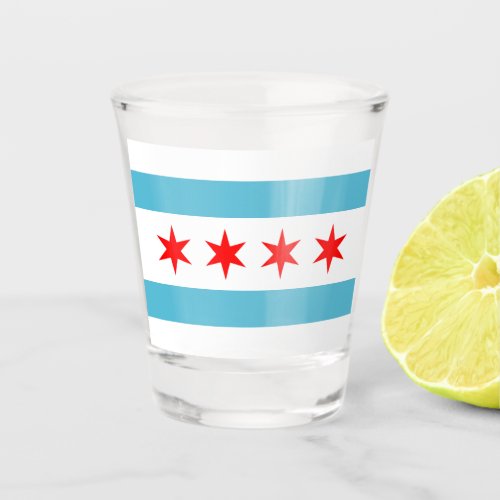 Chicago city flag shot glass