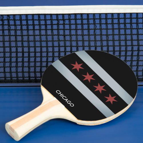 Chicago city flag table tennis ping pong paddle