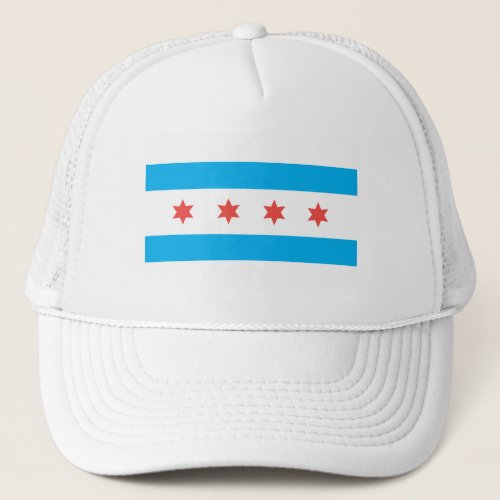 Chicago city flag trucker hat