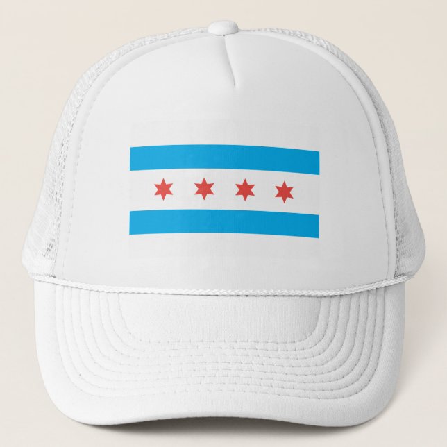 Chicago city flag trucker hat (Front)
