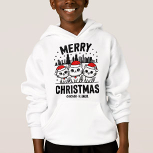 Chicago City Illinois Merry Christmas USA Hoodie