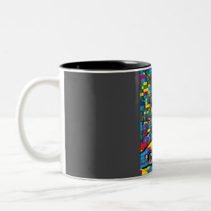 Chicago City Map - Colorful Abstract Art Print  Two-Tone Coffee Mug