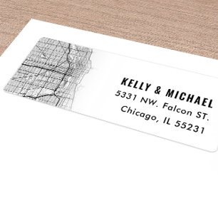 Chicago City Map Themed   Return Label