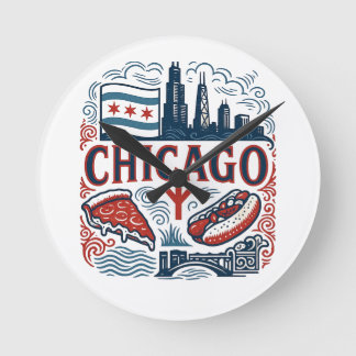 Chicago city pride round clock