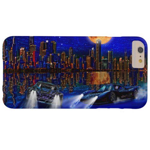 Chicago City Skyline and Street_Racing Cars Barely There iPhone 6 Plus Case