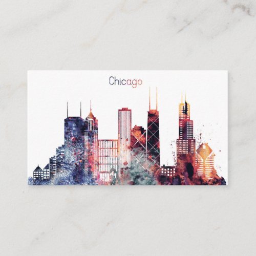 Chicago City Skyline Business Card