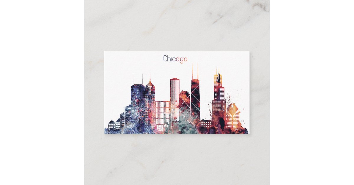 Chicago City Skyline Business Card | Zazzle