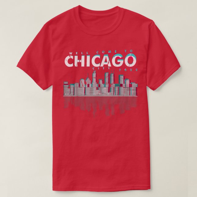 Chicago City Skyline Lights at Night Urban Cover A T-Shirt (Design Front)