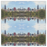 Chicago City Skyline Photo Fabric