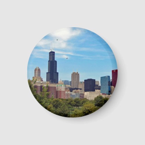 Chicago City Skyline Photo Magnet