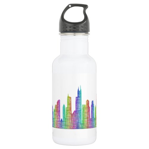 Chicago city skyline water bottle