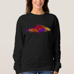Chicago City Skyline Watercolor on White Sweatshirt