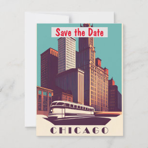 Chicago City Streetcar Retro Invitation