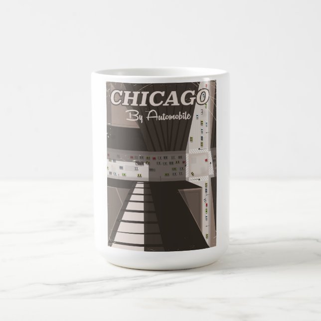 Chicago City travel poster Coffee Mug (Center)