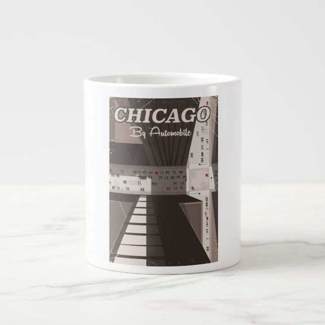 Chicago City travel poster Giant Coffee Mug (Front)