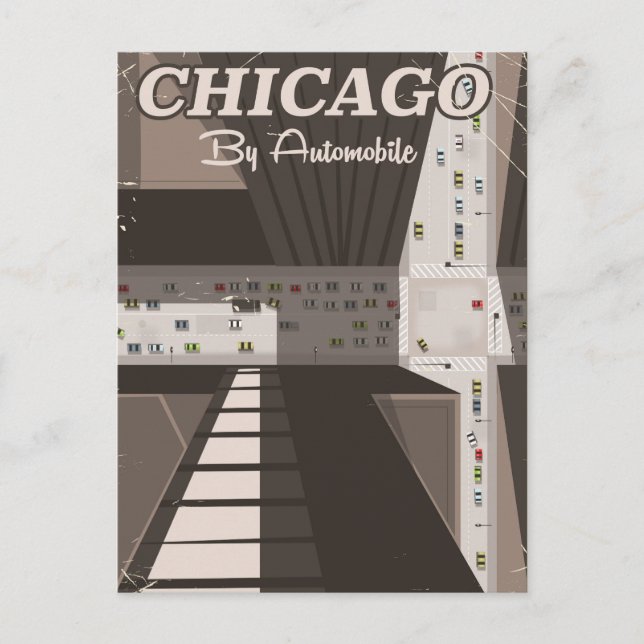 Chicago City travel poster Postcard (Front)
