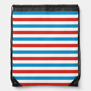 chicago city USA america flag stripes pattern blue Drawstring Bag