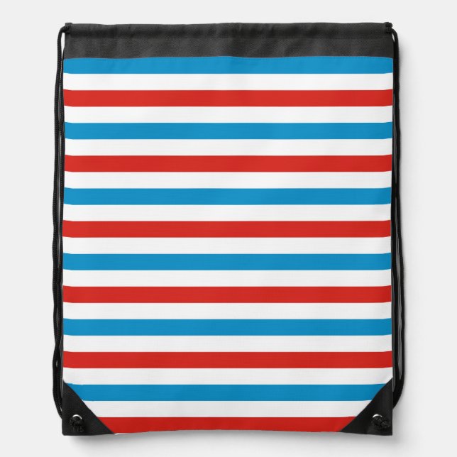 chicago city USA america flag stripes pattern blue Drawstring Bag (Front)