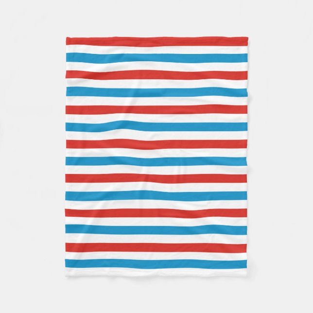 chicago city USA america flag stripes pattern blue Fleece Blanket (Front)