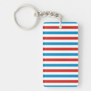 chicago city USA america flag stripes pattern blue Keychain