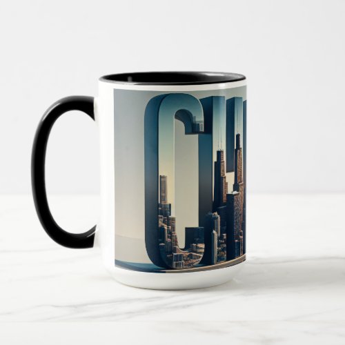 Chicago City With Water Reflection Mug