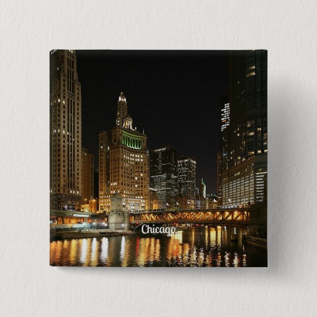Chicago cityscape button (Front)