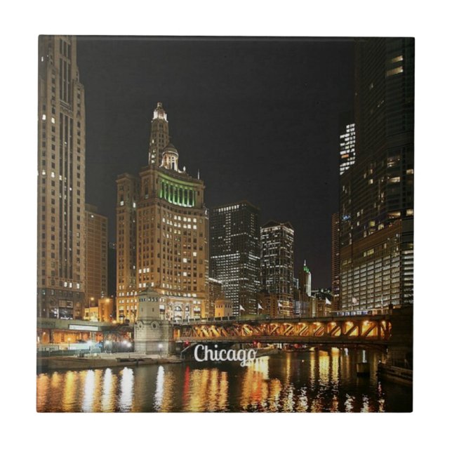 Chicago cityscape ceramic tile (Front)