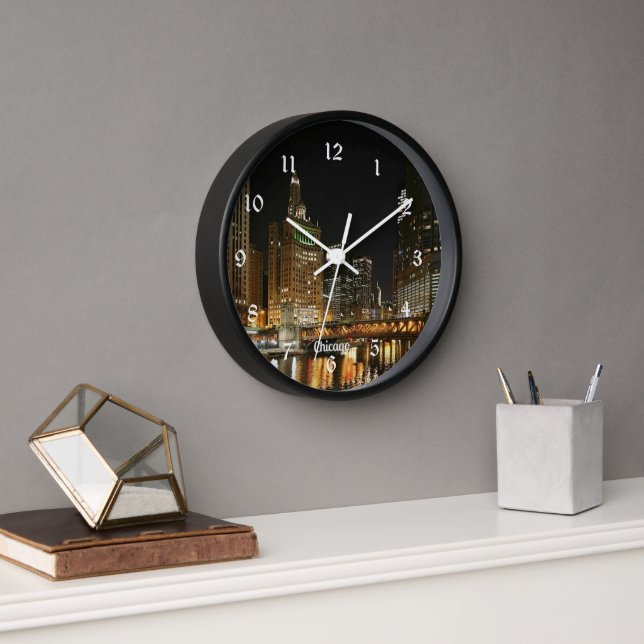 Chicago cityscape clock (Office)