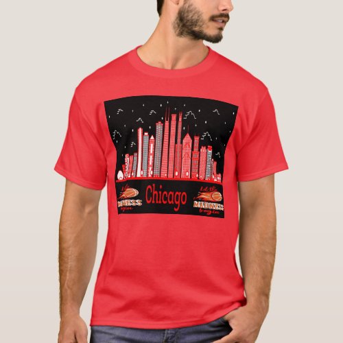 Chicago cityscape design T_shirt