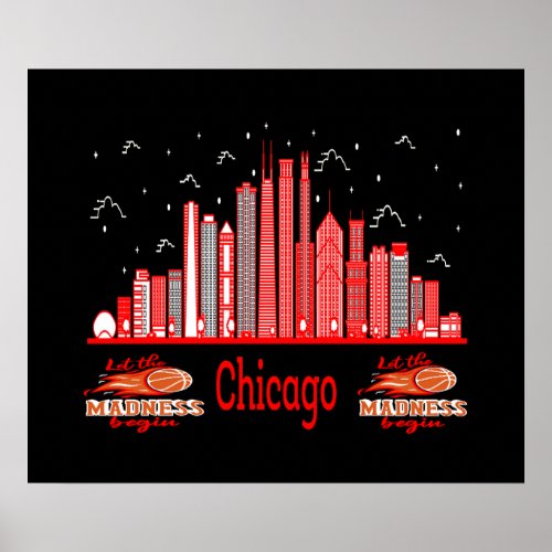 Chicago cityscape poster