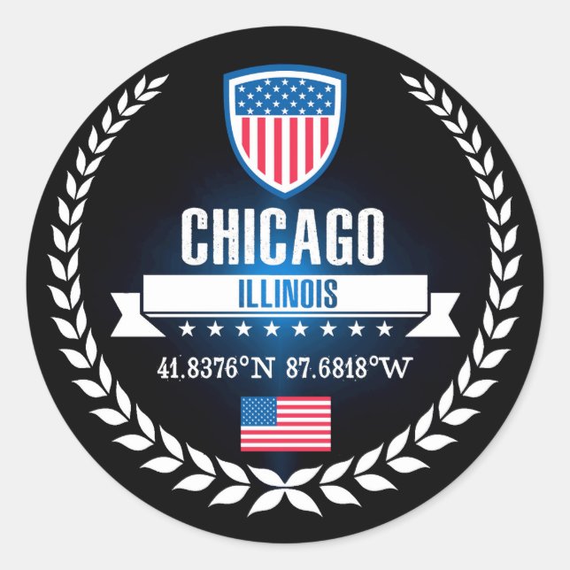 Chicago Classic Round Sticker (Front)