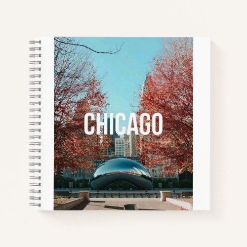 Chicago Cloud Gate Bean Autumn Skyline Travel Notebook