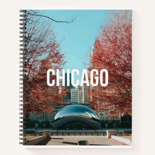 Chicago Cloud Gate Bean Autumn Skyline Travel Notebook