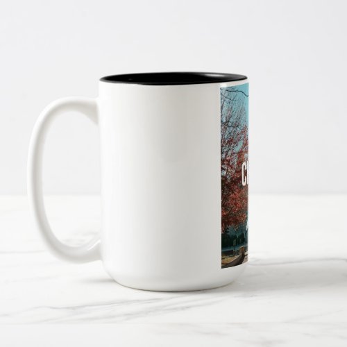 Chicago Cloud Gate Bean Autumn Skyline Travel  Two-Tone Coffee Mug