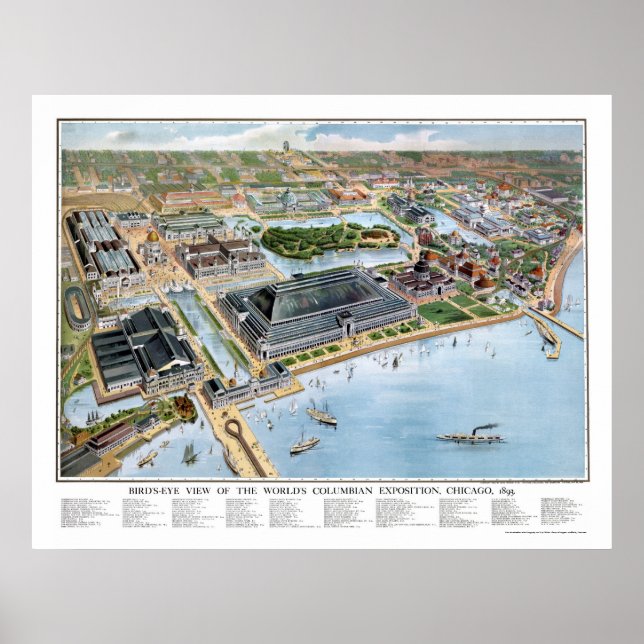 Chicago Columbian Expo, IL Panoramic Map - 1893 Poster (Front)