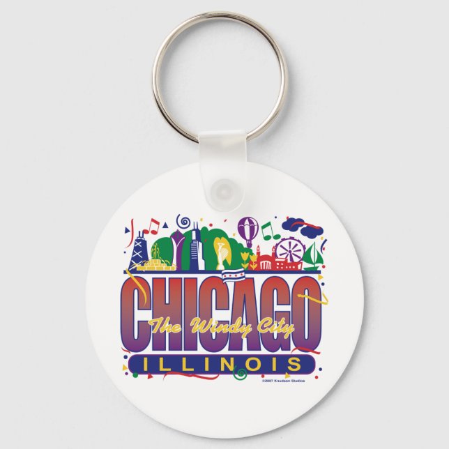 Chicago-Confetti Keychain (Front)