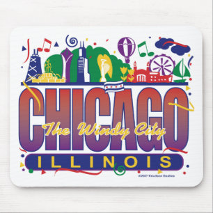 Chicago-Confetti Mouse Pad