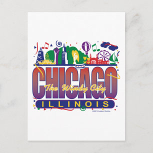 Chicago-Confetti Postcard
